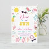 Een in de Sun Boho Pool Party 1e Verjaardag Kaart (Staand voorkant)
