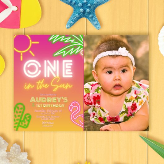 Een in de zon - 1e verjaardag kaart