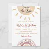 Een in de zon 1e verjaardag regenboog kaart (Voorkant)