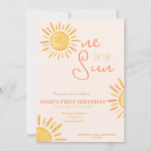 Een in de zon 1e verjaardag uitnodiging (Voorkant)