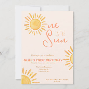 Een in de zon 1e verjaardag uitnodiging