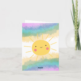 één in de zon Eerste verjaardag wenskaarten Notitiekaartje