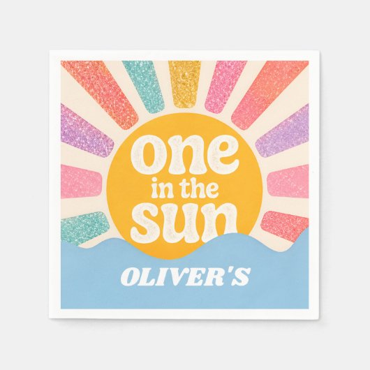 Eén in de zon feestservetten servet (Voorkant)