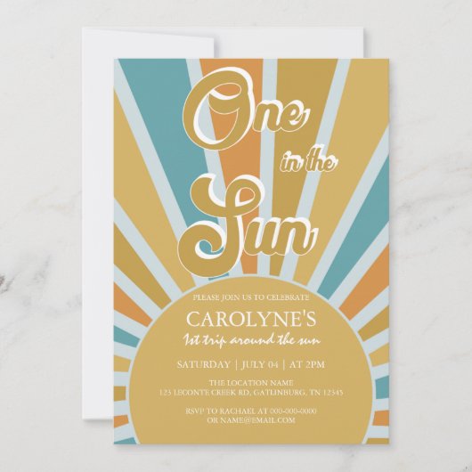 Een in de zon gedempte regenboog 1e verjaardag kaart (Voorkant)