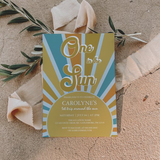 Een in de zon gedempte regenboog 1e verjaardag kaart