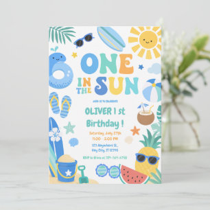 Eén in de Zon Jongen Tropische Eerste Verjaardag Kaart