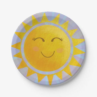 Een in de zon papier borden papieren bordje
