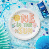 één in de zon papieren bordje (Feest)