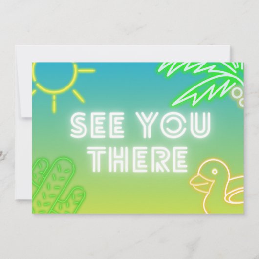 Een in de zon - Poolfeest Kaart (Achterkant)