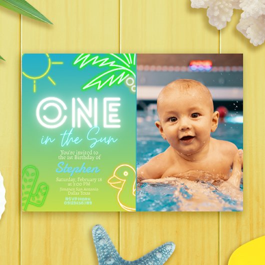 Een in de zon - Poolfeest Kaart