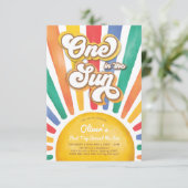 Een in de zon Regenboog Zonneschijn 1e Verjaardags Kaart (Staand voorkant)