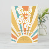 Eén in de zon Retro Boho Hippie Eerste Verjaardag  Kaart (Staand voorkant)