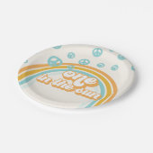 Een in de zon Retro Boy 1e Verjaardag Papieren Bordje (Gekanteld)