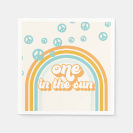 Eén in de Zon Retro Jongen 1e Verjaardag Servet