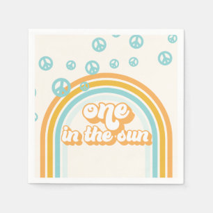 Eén in de Zon Retro Jongen 1e Verjaardag Servet