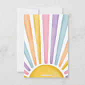 Een in de zon Retro Sunshine Meisje 1e Verjaardag Kaart (Achterkant)