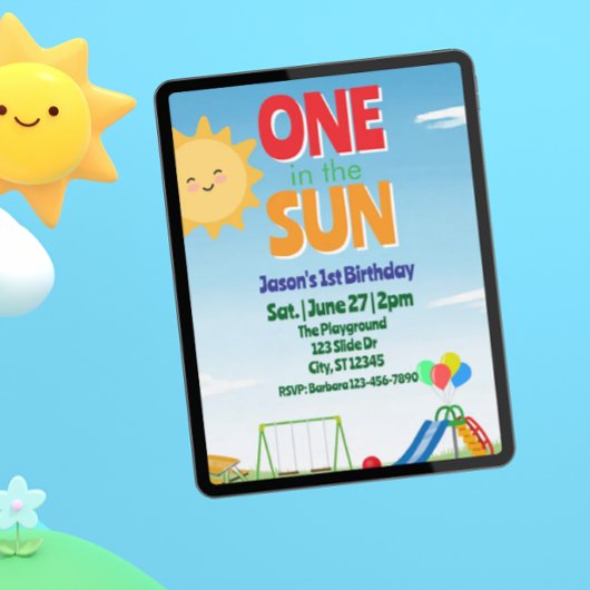Eén in de Zon, Speeltuin 1e Verjaardag Kaart