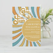 Een in de zon Sunshine Retro 1e verjaardag Kaart (Staand voorkant)