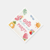Een in de zon tropisch strand 1e verjaardagsfeest servet (Hoek)