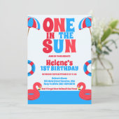 Een in de zon tropisch strand meisje 1e verjaardag kaart (Staand voorkant)