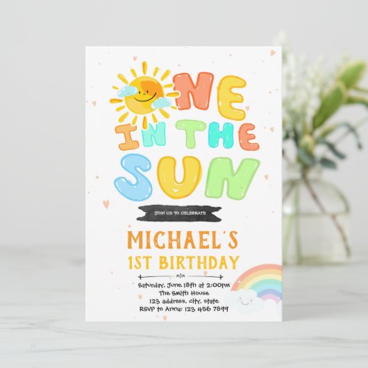 Een in de zon uitnodiging (Staand voorkant)