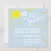 Een in de Zon Verjaardag Uitnodiging (Voorkant)