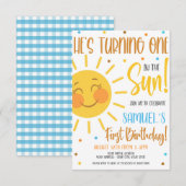 Een in de zon verjaardagsfeest uitnodiging (Voorkant / Achterkant)