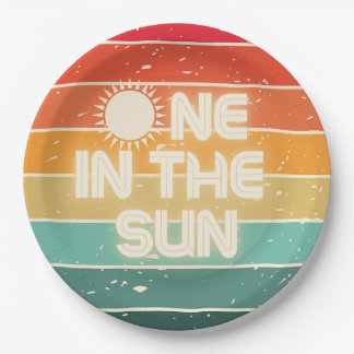 Eén in de zon, verjaardagsfeestbord papieren bordje