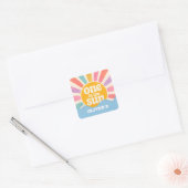 Eén in de Zon Verjaardagsvierkante Sticker (Envelop)