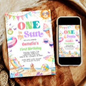 Een in de Zon Zomer 1e Verjaardag Beach Party Kaart