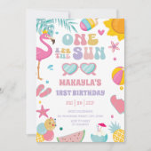 Een in de Zon Zomer Splash 1e Verjaardag Kaart (Voorkant)