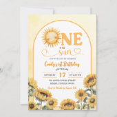 Een in de zon Zomerzon Eerste Verjaardag Kaart (Voorkant)
