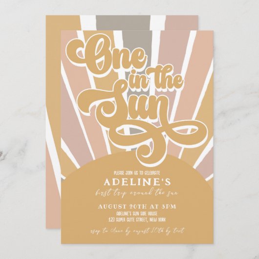 Een in de zon Zonneschijn 1e verjaardag Boho Rainb Kaart (Voorkant / Achterkant)