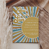 Een in de zon zonneschijn 1e verjaardag uitnodigin kaart