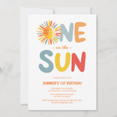 Een in de zon zonneschijn kinderen verjaardagsfees kaart (Voorkant)