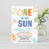 Een in de zon, zwembad partij eerste zomerverjaard kaart (Staand voorkant)