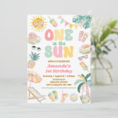 Een in de zon zwembad party uitnodiging (Staand voorkant)