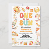 Een in de zon zwembad party uitnodiging (Voorkant)