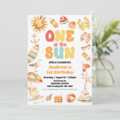 Een in de zon zwembad party uitnodiging (Staand voorkant)