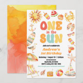 Een in de zon zwembad party uitnodiging (Voorkant / Achterkant)