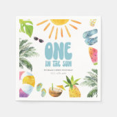 Een in de zon zwembad verjaardagsfeestje servet (Voorkant)