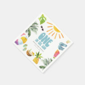 Een in de zon zwembad verjaardagsfeestje servet (Hoek)