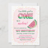 Eén in een 1-jarige uitnodiging voor een meisje ui (Voorkant)