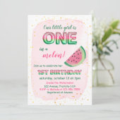 Eén in een 1-jarige uitnodiging voor een meisje ui (Staand voorkant)
