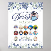 Een in een bos eerste verjaardag collage teken poster (Voorkant)