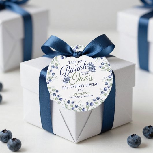 Een in een bosbes eerste verjaardag gunst Labels