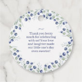 Een in een bosbes eerste verjaardag gunst Labels (Achterkant)