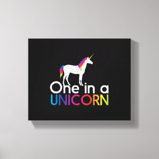Eén in een eenhoorn canvas afdruk