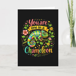Eén in een Kameleon Feestdagen Kaart