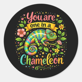Eén in een Kameleon Ronde Sticker